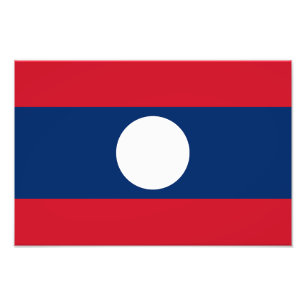 Laos Flagge Fotodruck