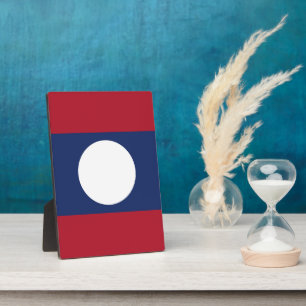 Laos-Flagge Fotoplatte