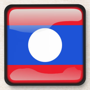 Laos-Flagge Getränkeuntersetzer