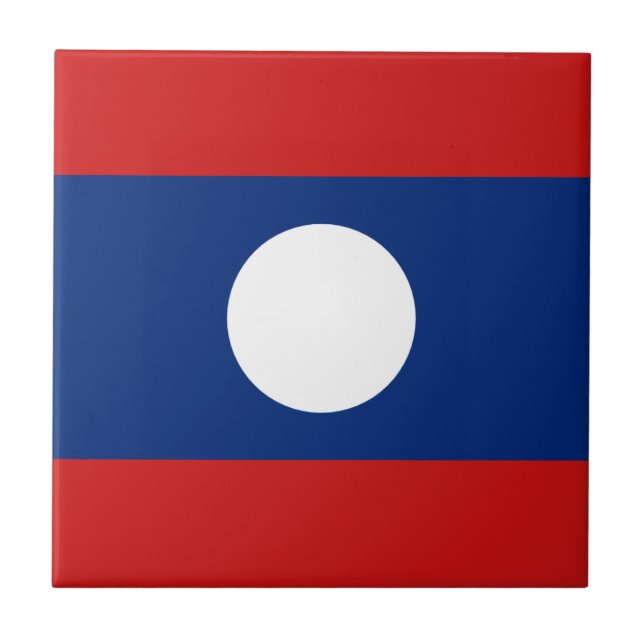 Laos-Flagge Keramikfliese (Vorderseite)