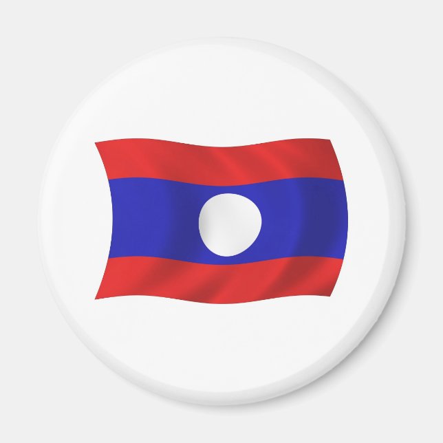 Laos Flagge Magnet (Vorne)