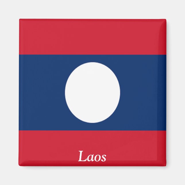 Laos-Flagge Magnet (Vorne)