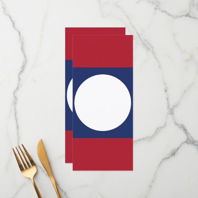 Laos-Flagge Menükarte (Vorderseite/Rückseite Beispiel)