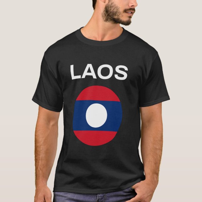 Laos-Flagge Modern T-Shirt (Vorderseite)