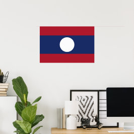 Laos-Flagge Poster