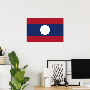 Laos-Flagge Poster