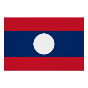 Laos-Flagge Poster