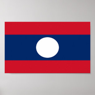 Laos-Flagge Poster
