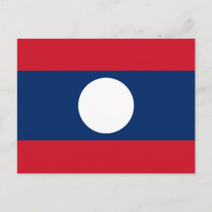 Laos-Flagge Postkarte