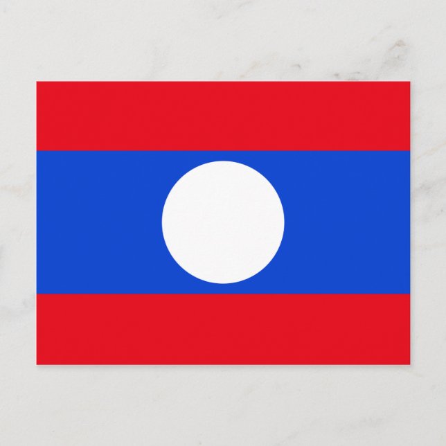 Laos-Flagge Postkarte (Vorderseite)