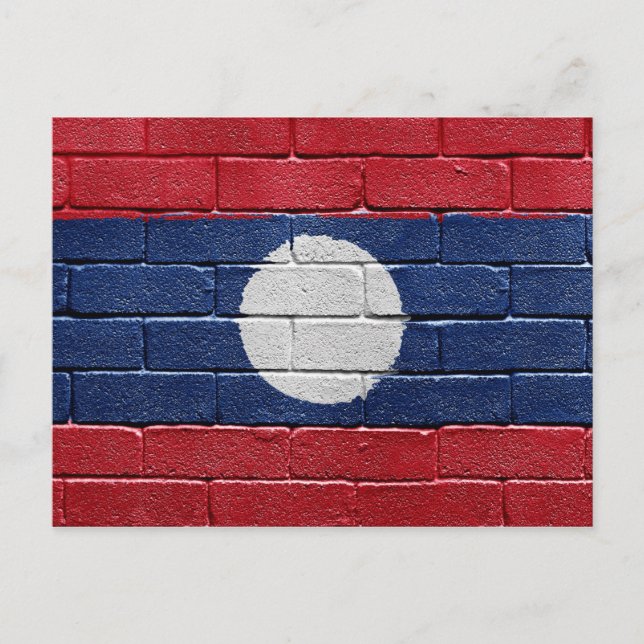 Laos-Flagge Postkarte (Vorderseite)