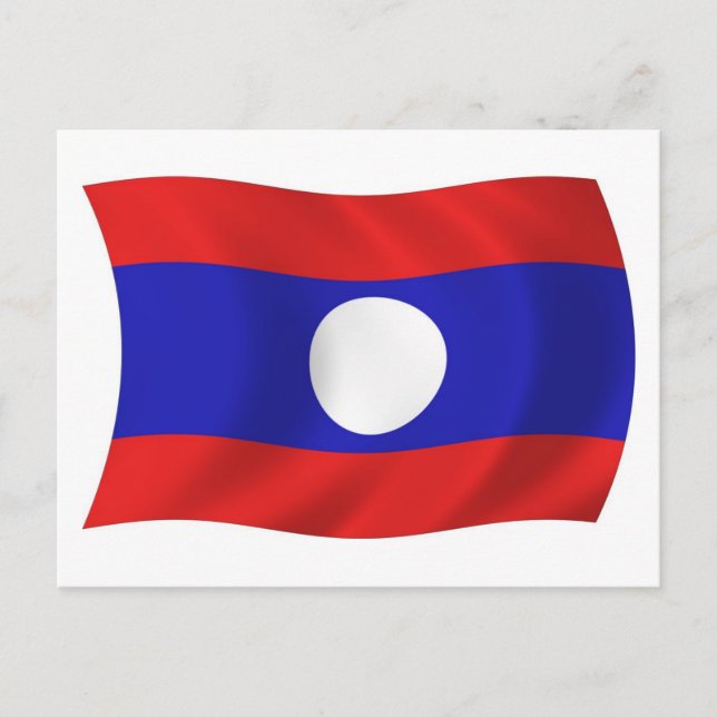 Laos-Flagge Postkarte (Vorderseite)