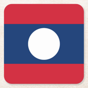 Laos-Flagge Rechteckiger Pappuntersetzer
