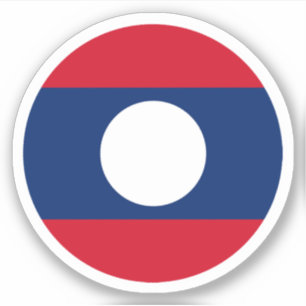 Laos-Flagge Rund Aufkleber