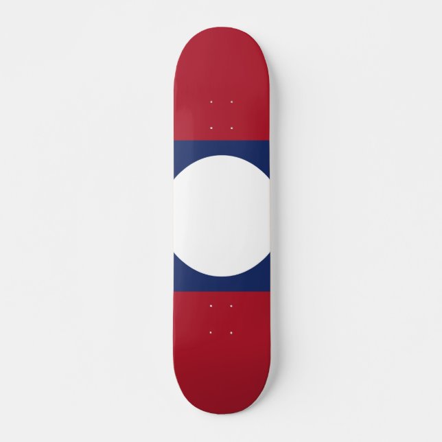 Laos-Flagge Skateboard (Vorne)