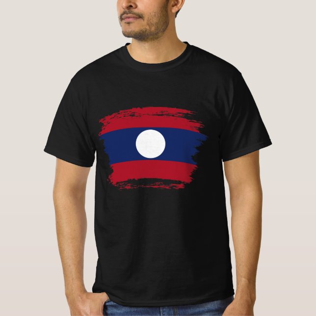 Laos-Flagge T-Shirt (Vorderseite)