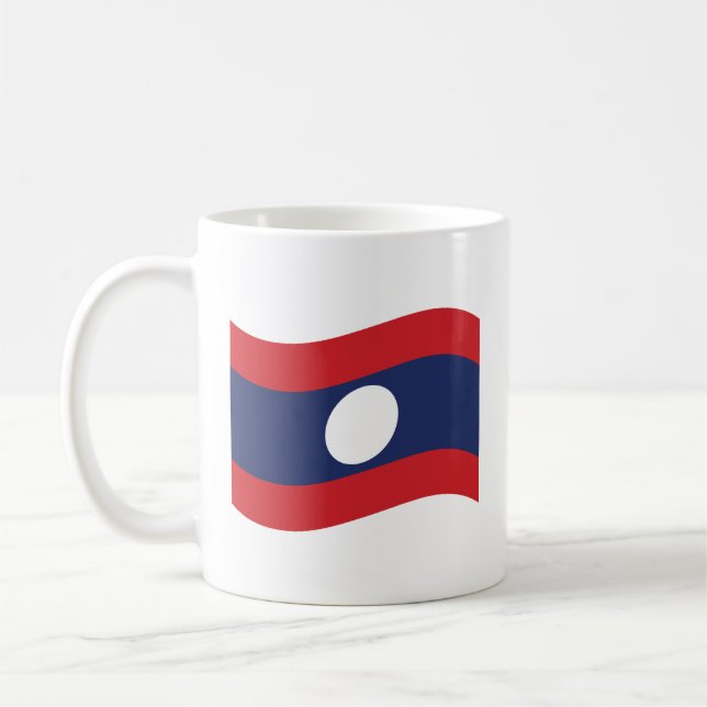 Laos-Flagge weht Tasse (Links)