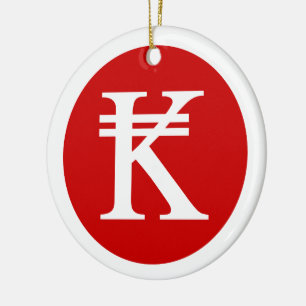 Laos Kip Lao / Laotian Money Sign Keramik Ornament