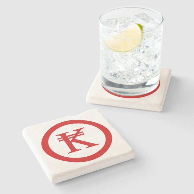 Laos Kip Lao / Laotian Money Sign Steinuntersetzer (Seitenansicht)