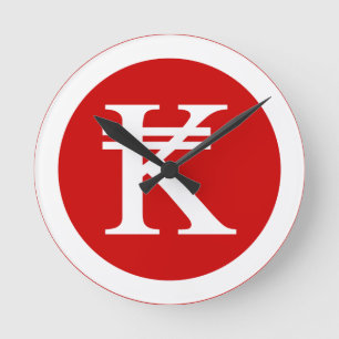 Laos Kip Lao / Laotisches Geldzeichen Runde Wanduhr