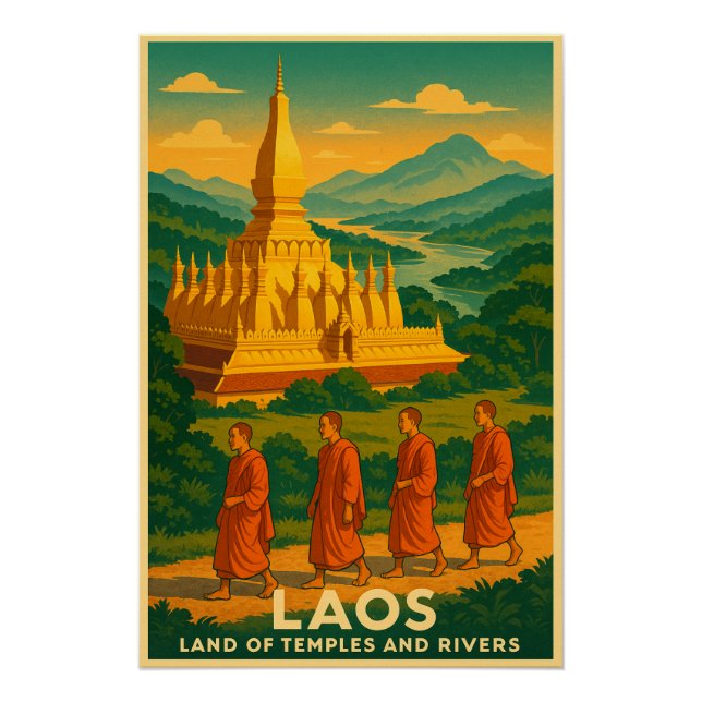 Laos - Land der Tempel und Flüsse Poster (Vorderseite)