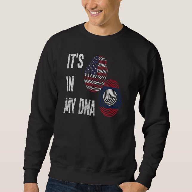 Laos Lao Laotian Flag Day Proud America Finger Dna Sweatshirt (Vorderseite)