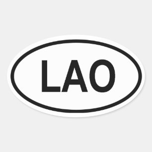 Laos "LAO" Ovaler Aufkleber