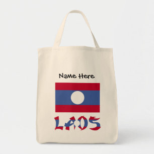 Laos Laotische Flagge Blau Personalisierung Tragetasche