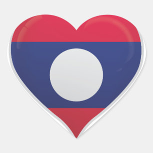 Laos Liebe Flaggenstempel Herz-Aufkleber