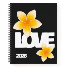 Laos Love Frangipani-Blüte Weiß auf Schwarz