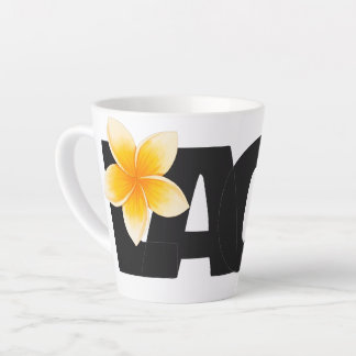 Laos Love Frangipani-Blüte Weiß und Schwarz Milchtasse
