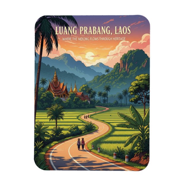 Laos Luang Prabang Travel Magnet (Vertikal)