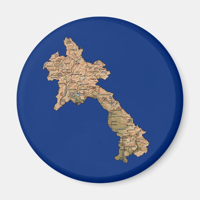Laos Map Magnet (Vorne)