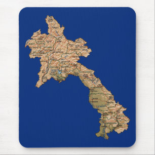 Laos Map Mousepad