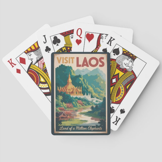 Laos Pha That Luang Illustration Reise Kunst Spielkarten (Rückseite)