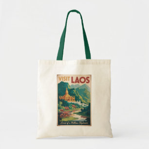 Laos Pha That Luang Illustration Reise Kunst Tragetasche