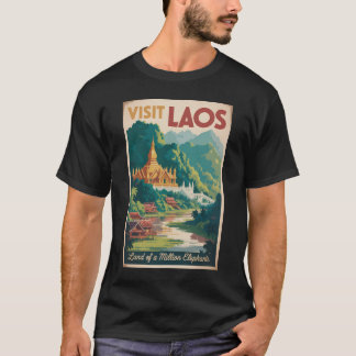 Laos Pha That Luang Illustration Travel Art T-Shirt