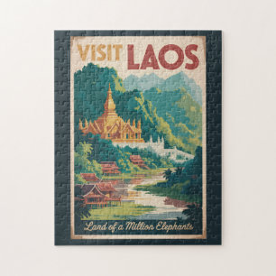 Laos Pha That Luang Illustrations Reise Kunst Puzzle