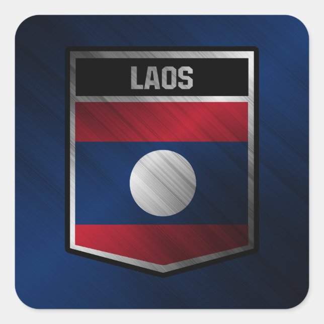 Laos Quadratischer Aufkleber (Vorderseite)