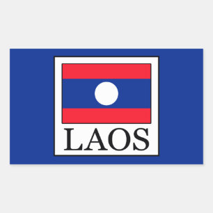 Laos Rechteckiger Aufkleber