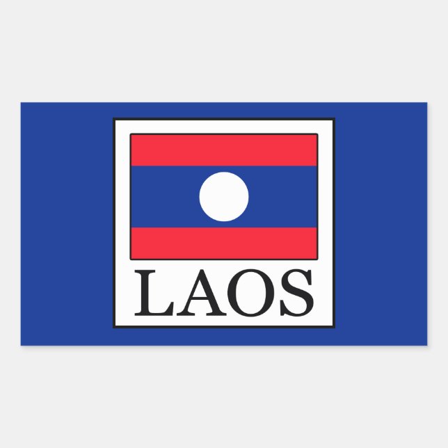 Laos Rechteckiger Aufkleber (Vorderseite)