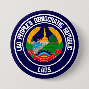Laos Round Emblem Button
