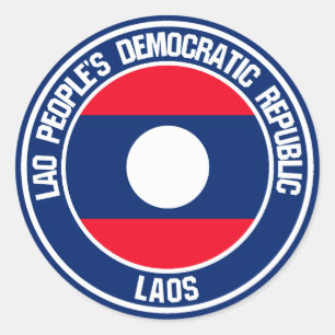 Laos Round Emblem Runder Aufkleber