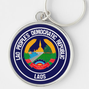 Laos Round Emblem Schlüsselanhänger