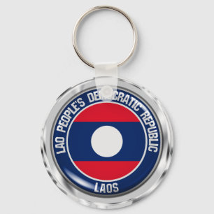 Laos Round Emblem Schlüsselanhänger