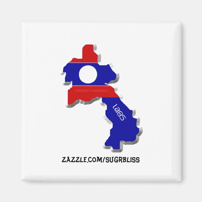 Laos Square Magnet (Vorne)