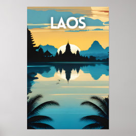 Laos Travel Art Poster