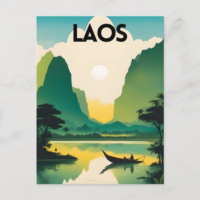 Laos Travel Postkarte (Vorderseite)