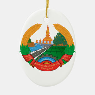 Laos-Wappen Keramik Ornament