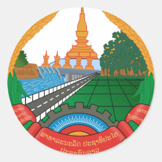 Laos-Wappen Runder Aufkleber